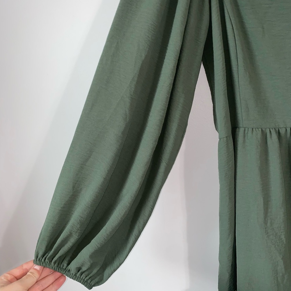 Altar’d State Green Sage Long Sleeve Mini Dress - Picture 3 of 8
